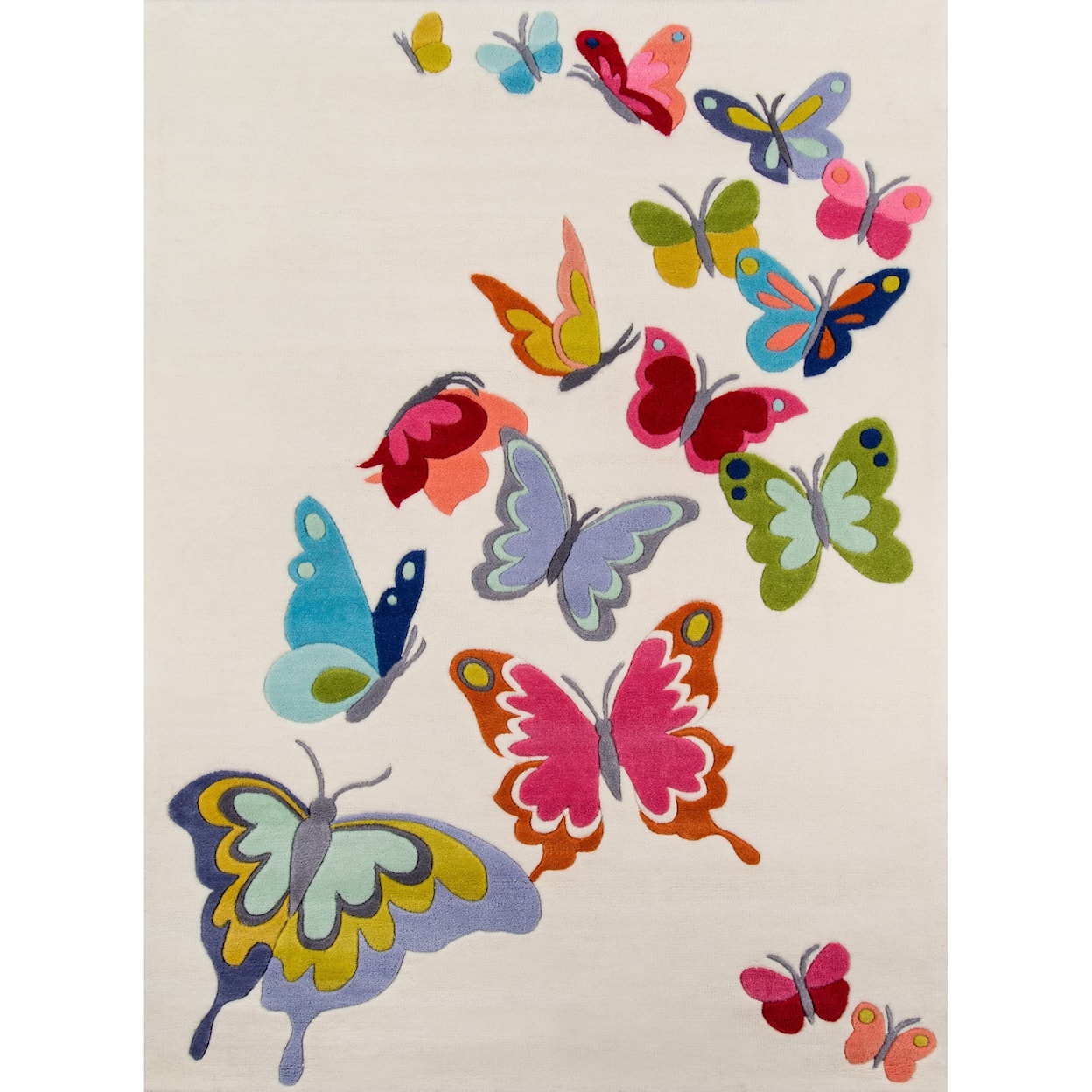 Momeni Lil Mo Whimsey Butterfly Flutter 4' X 6' Rug - Ivory