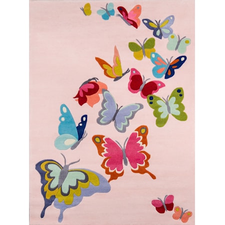 Butterfly Flutter 8' X 10' Rug - Pink