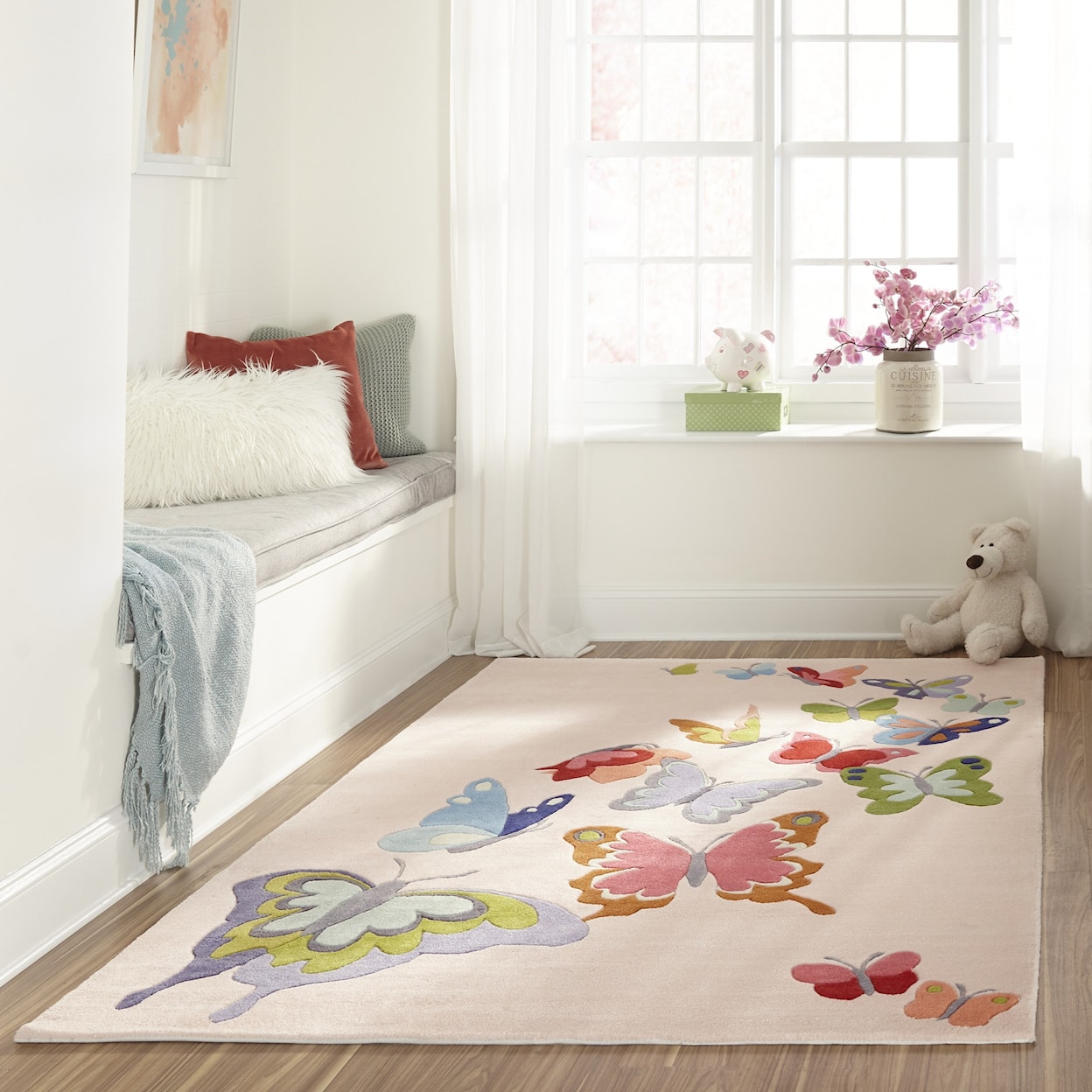 Momeni Lil Mo Whimsey Butterfly Flutter 8' X 10' Rug - Pink