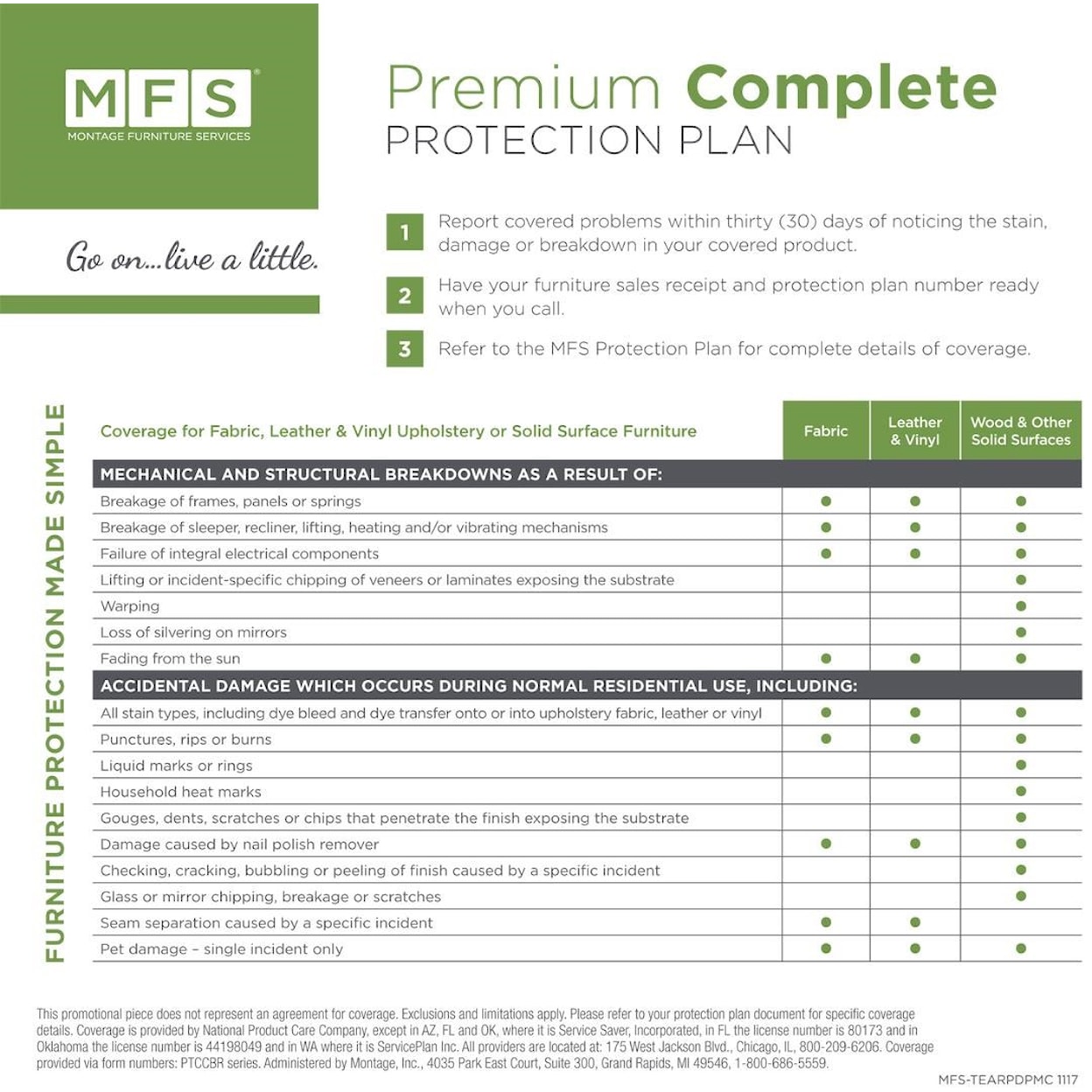 Montage Furniture Services Protection Plans 5 Year Protection Plan