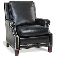 Transitional Push Back Recliner with Nailhead Trim
