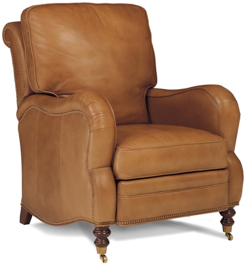 English Roll Arm Push Back Recliner with Casters