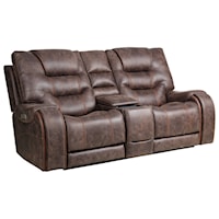 Power Lay Flat Reclining Console Loveseat with Power Headrests and Hidden Cupholders