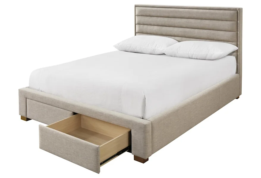 Boston Queen Size Upholstered Storage Bed by Mount Leconte Furniture at Darvin Furniture