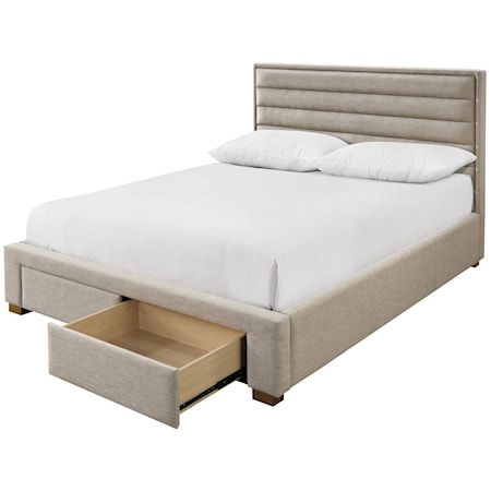 Queen Size Upholstered Storage Bed