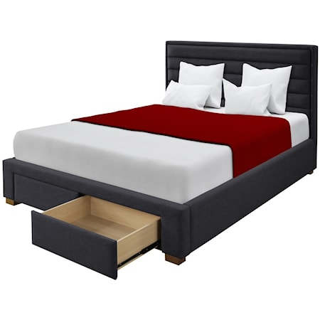 Queen Size Upholstered Storage Bed