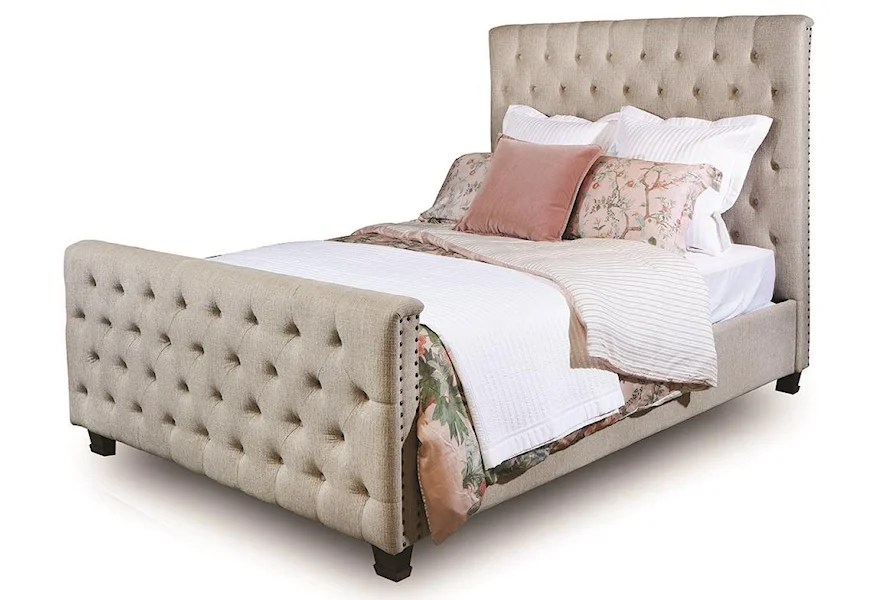 Michelle Tan King Size Upholstered Bed by Mount Leconte Furniture at Darvin Furniture