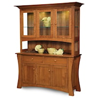 Customizable Solid Wood China Cabinet with LED Lighting Option