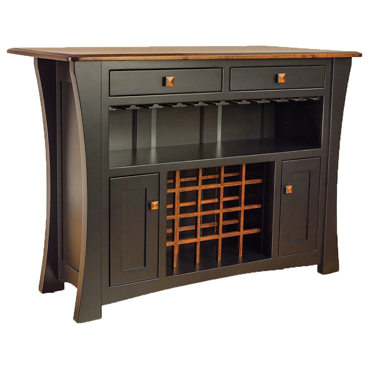 Custom Amish Arts & Crafts Customizable Sold Wood Bar Cabinet