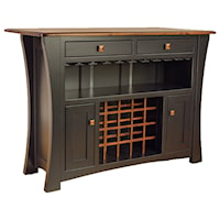 Customizable Solid Wood Bar Cabinet with Open and Concealed Storage
