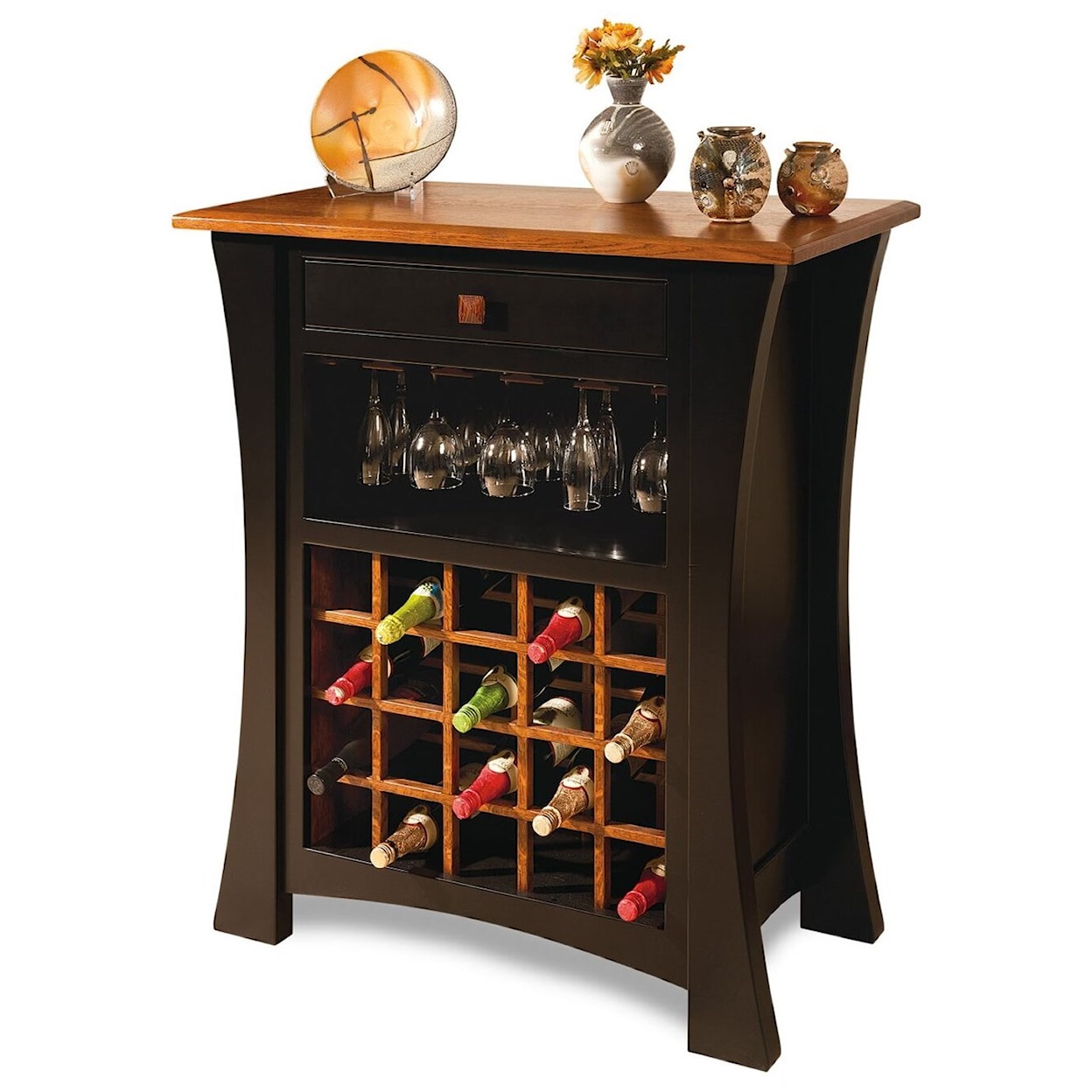 Custom Amish Arts & Crafts Customizable Solid Wood Wine Cabinet