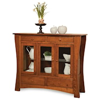 Customizable Solid Wood Buffet with Storage and LED Lights