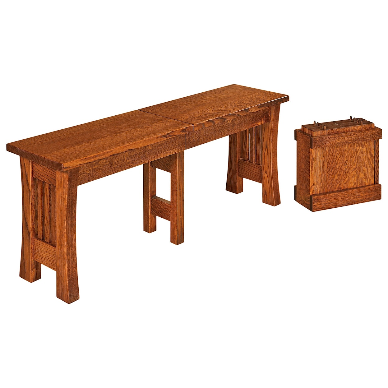 Custom Amish Arts & Crafts Cusomizable Solid Wood Dining Bench