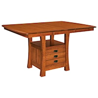 Customizable Solid Wood Cabinet Table with Butterfly Leaf