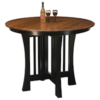 Customizable Solid Wood Round Counter Height Pub Table 