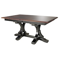 Customizable Solid Wood Double Pedestal Dining Table with Leaf Options