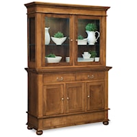Customizable Solid Wood Dining Hutch with Accent Lighting 