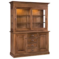 Customizable Solid Wood Dining Hutch with Accent Lighting 