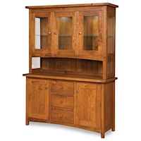 Customizable Solid Wood Dining Hutch with Accent Lighting 