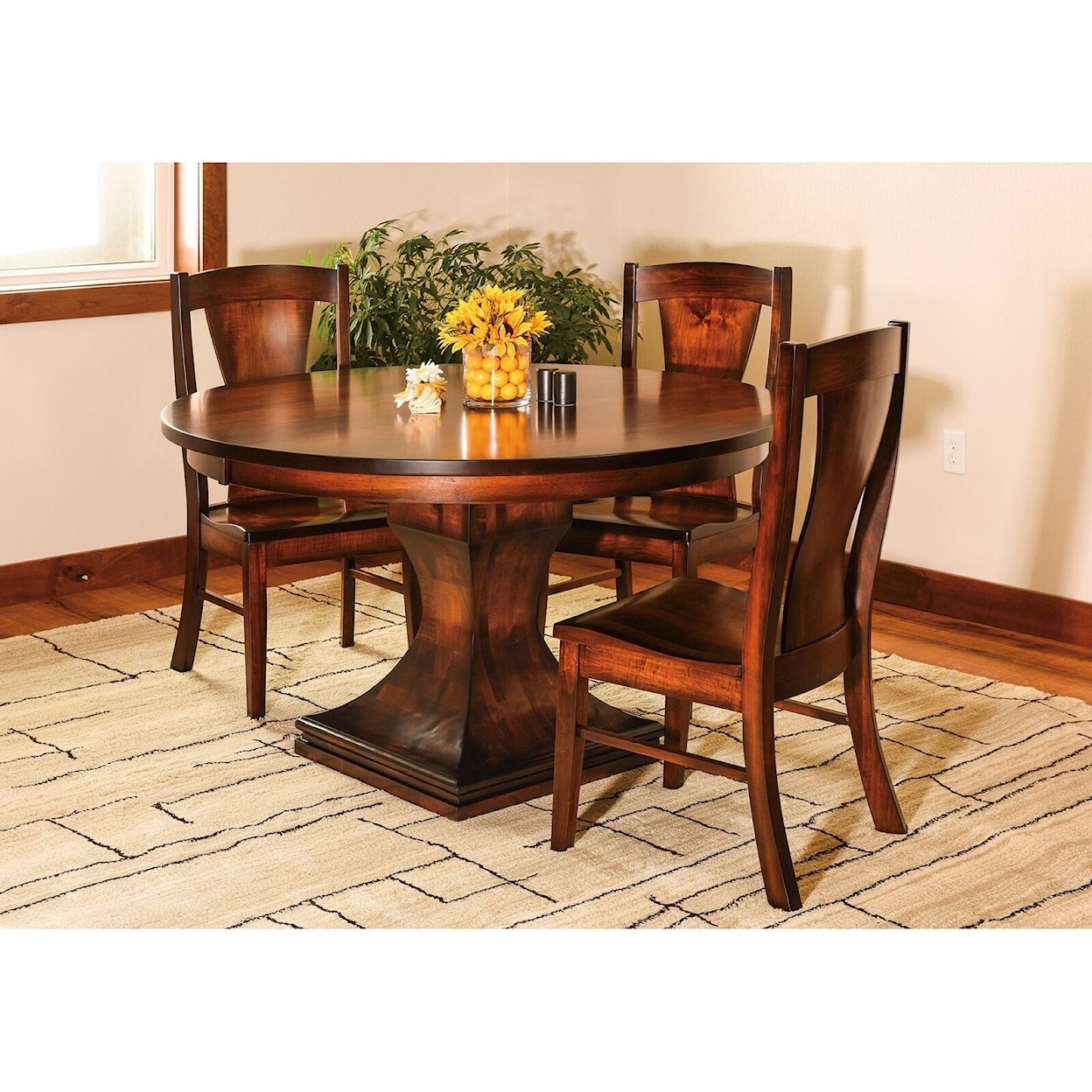 Custom Amish Westin Customizable Solid Wood Pedestal Table