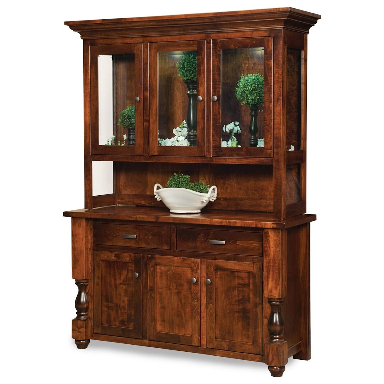 Custom Amish Woodmont Customizable Solid Wood Dining Hutch