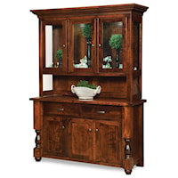 Customizable Solid Wood Dining Hutch with Accent Lighting 