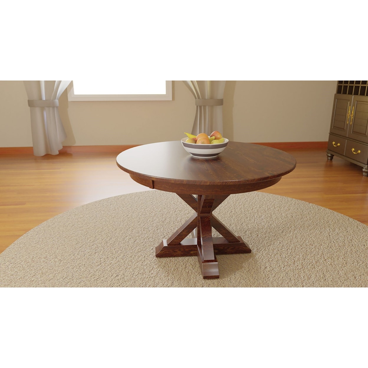 Hermie's Table Shop X-Base Customizable Solid Wood Dining Table