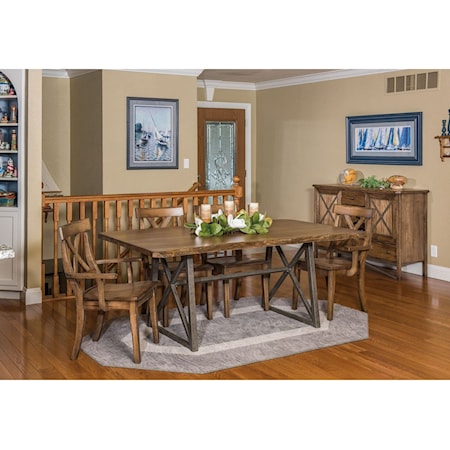 Customizable Solid Wood Trestle Table