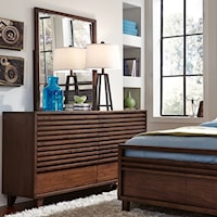 Contemporary Dresser and Mirror Set