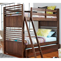 Contemporary Twin Bunk Bed with Twin Trundle