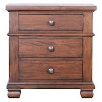 Solid Wood 3 Drawer Nightstand