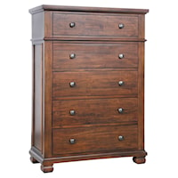 Solid Wood Five Drawer Chest