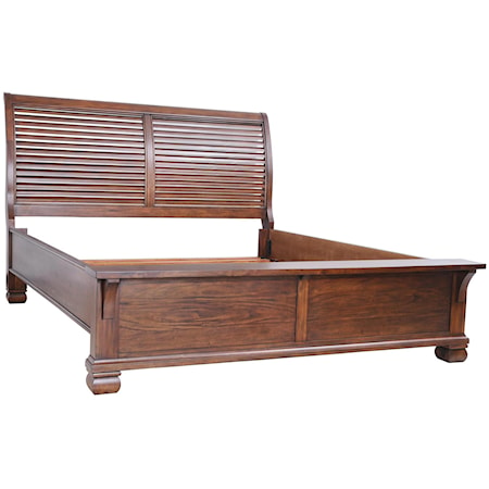 King Solid Wood Louver Bed