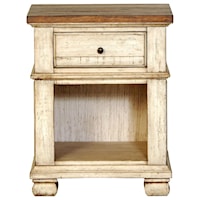 1 Drawer Night Stand with Open Compartment