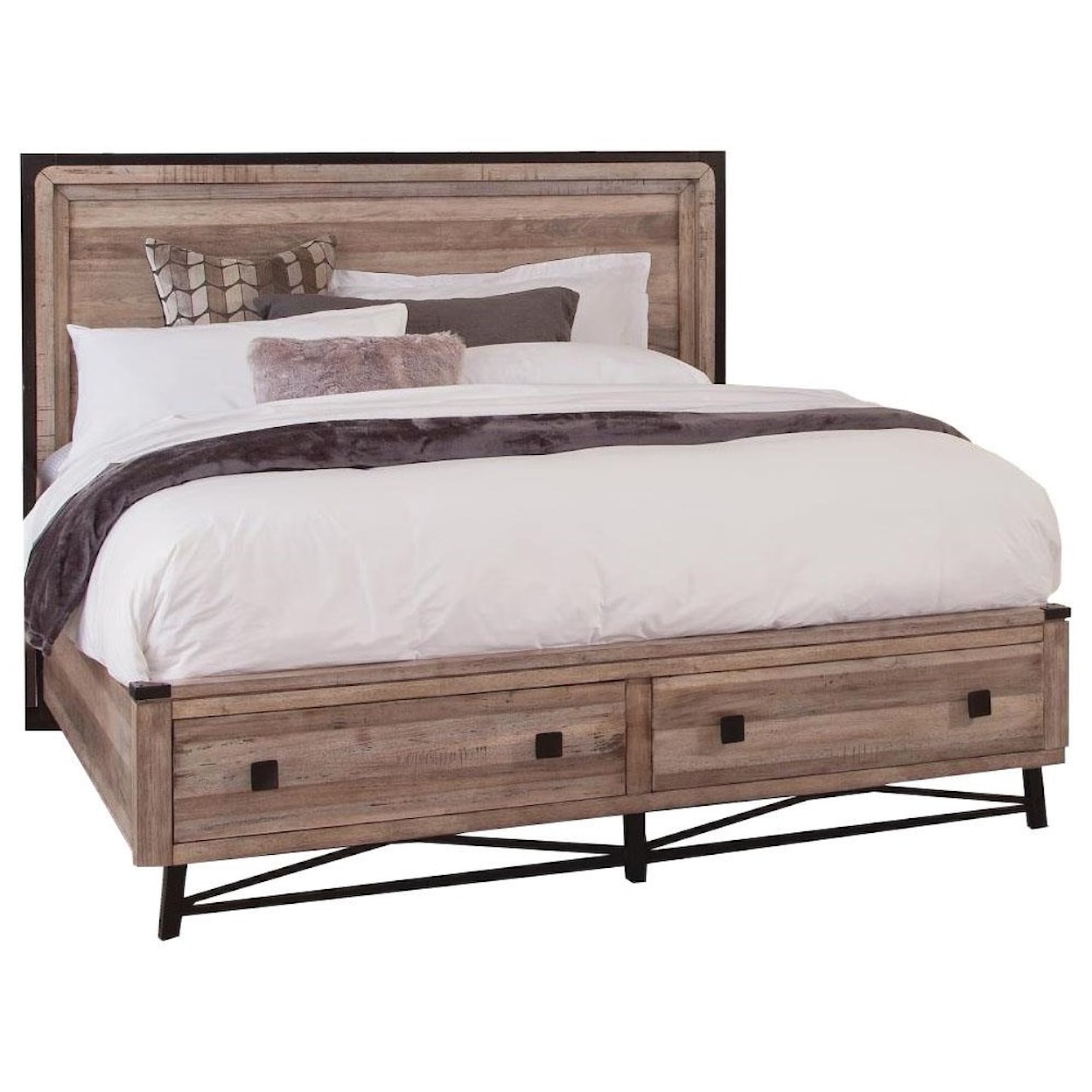 Napa Furniture Design Brentwood King Platform Bed with Storage Footboard