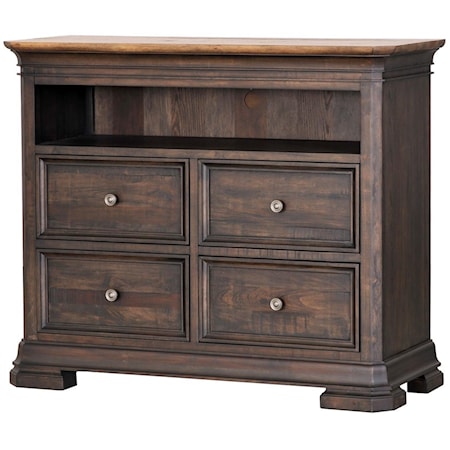 Traditional Media Chest with Four Drawers