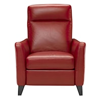 Upholstered Chair with Padded Headrest, Lumbar Support, and Exposed Wood Feet