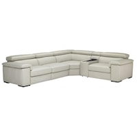 5 Piece Contemporary Power Reclining Sectional Sofa with Console 