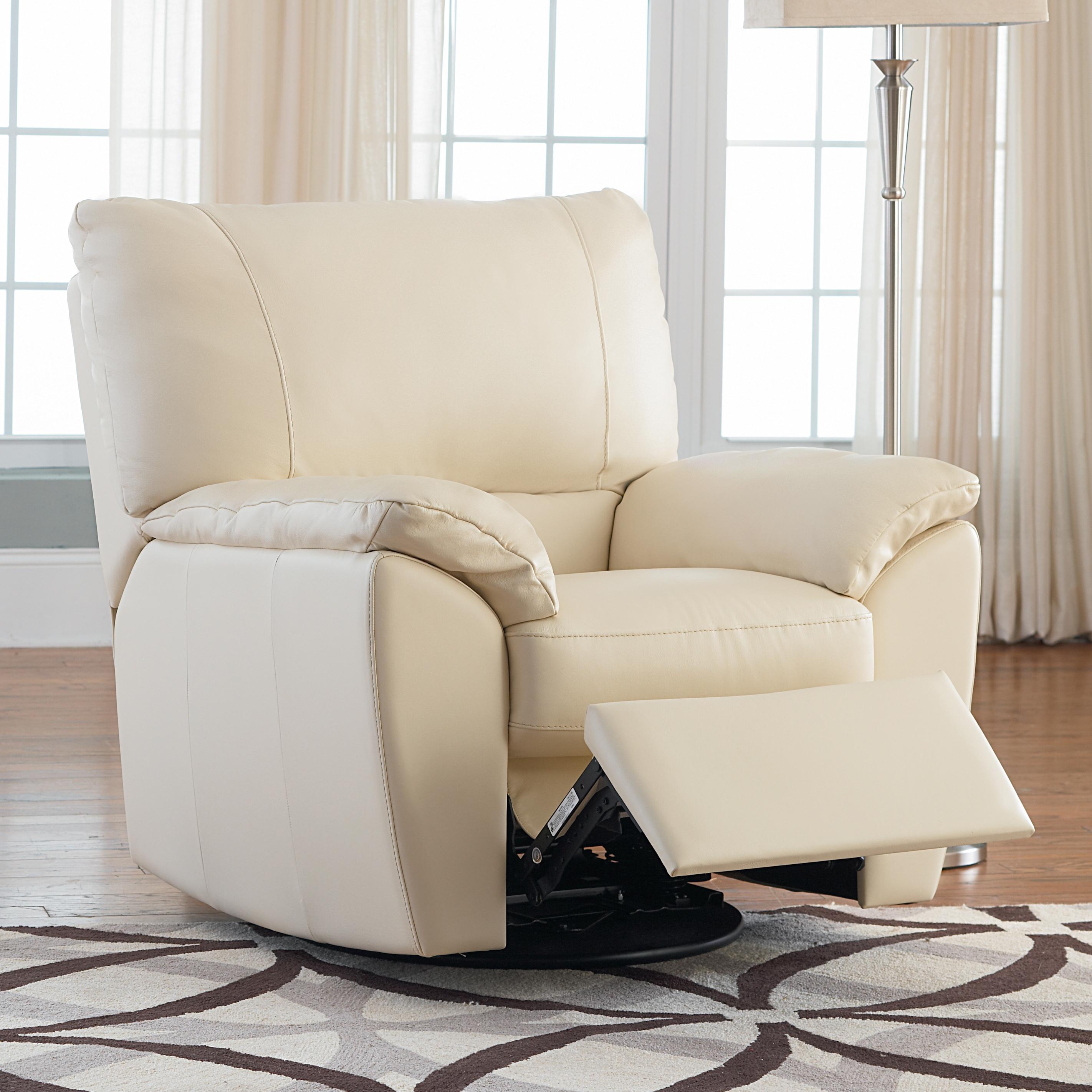 Leather Reclining Chair With Pillow Arms