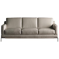 Contemporary 3 Over 3 Sofa with Track Arms