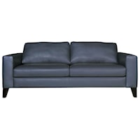 Contemporary Leather Sofa with Track Arms