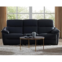 Contemporary Wall Hugger Power Reclining Sofa with Power Headrests