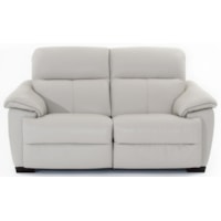 Contemporary Wall Hugger Power Reclining Loveseat with Power Headrests