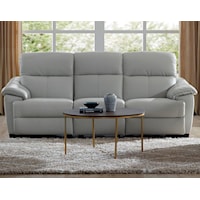 Contemporary Wall Hugger Power Reclining Sofa with Power Headrests