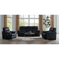 Contemporary Wall Hugger Power Reclining Loveseat with Power Headrests
