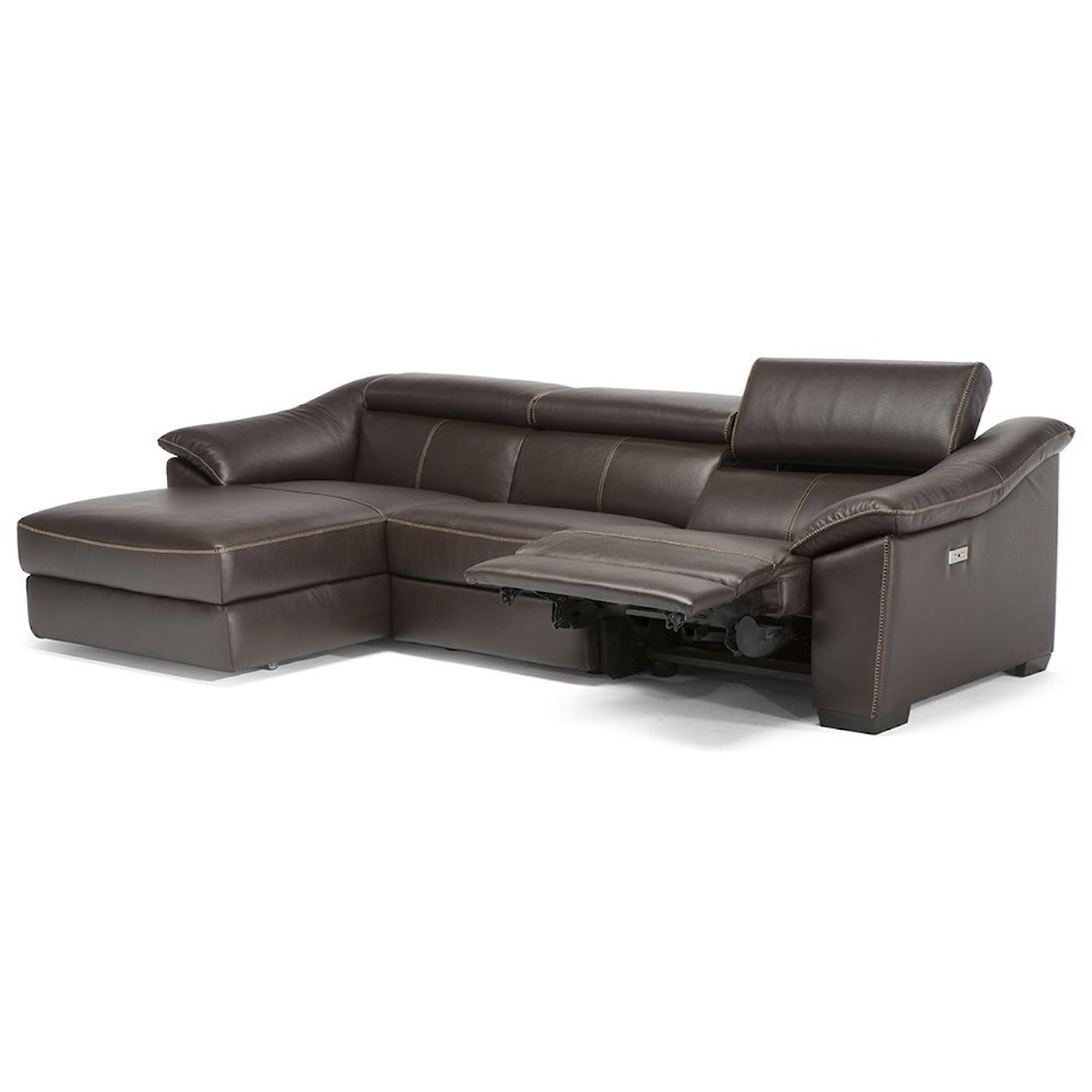 Natuzzi Editions 100% Italian Leather 3-Piece Power Reclining Sectional