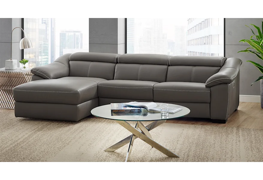 Emozione 3-Piece Power Reclining Sectional by Natuzzi Editions at Baer's Furniture