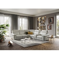 Six Piece Power Leather Sectional