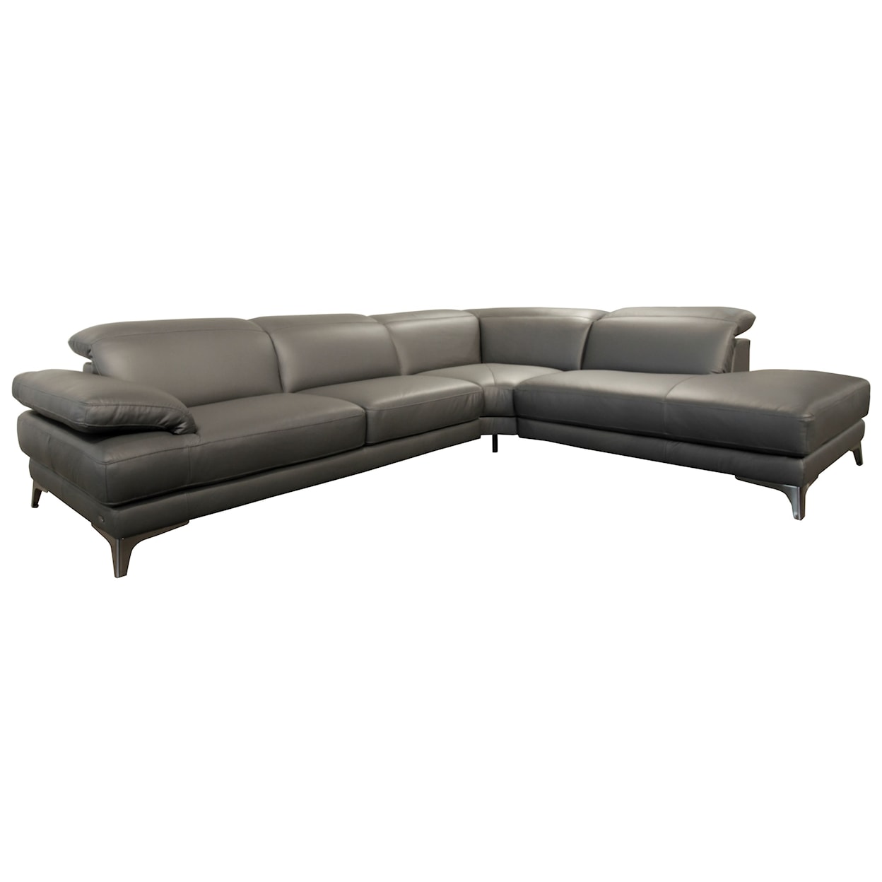 Natuzzi Editions 100% Italian Leather 3 Piece Sectional with RAF Chaise