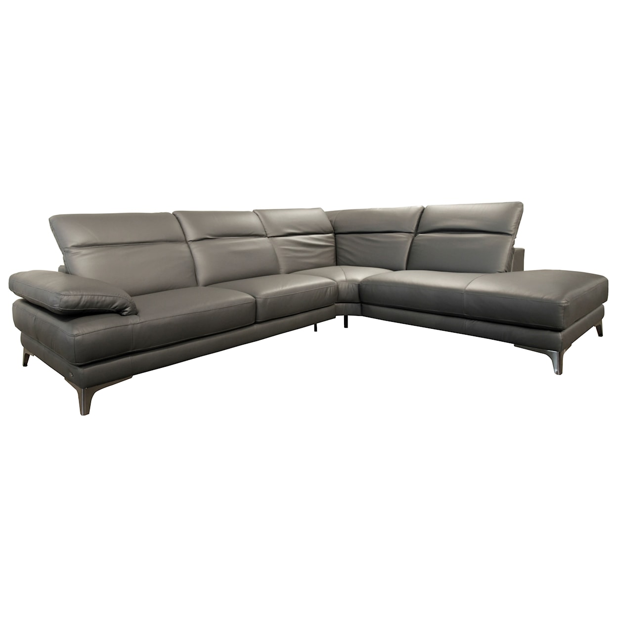 Natuzzi Editions 100% Italian Leather 3 Piece Sectional with RAF Chaise